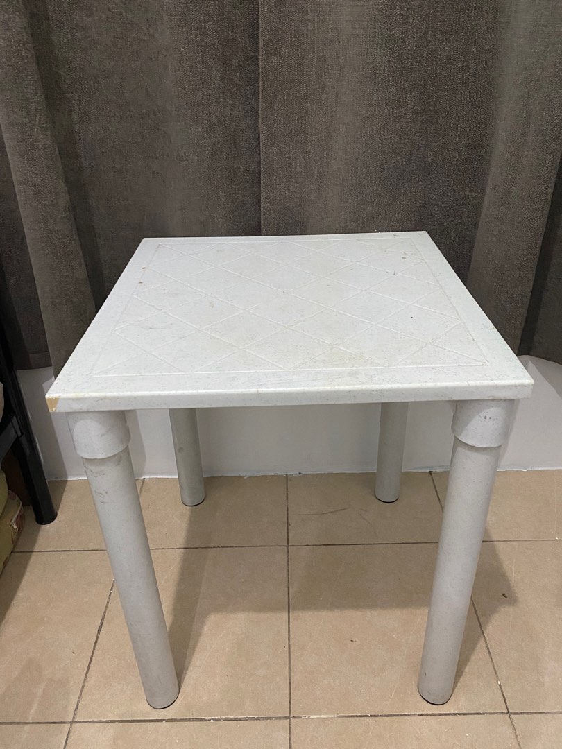 Plastic white table, Furniture & Home Living, Furniture, Tables & Sets