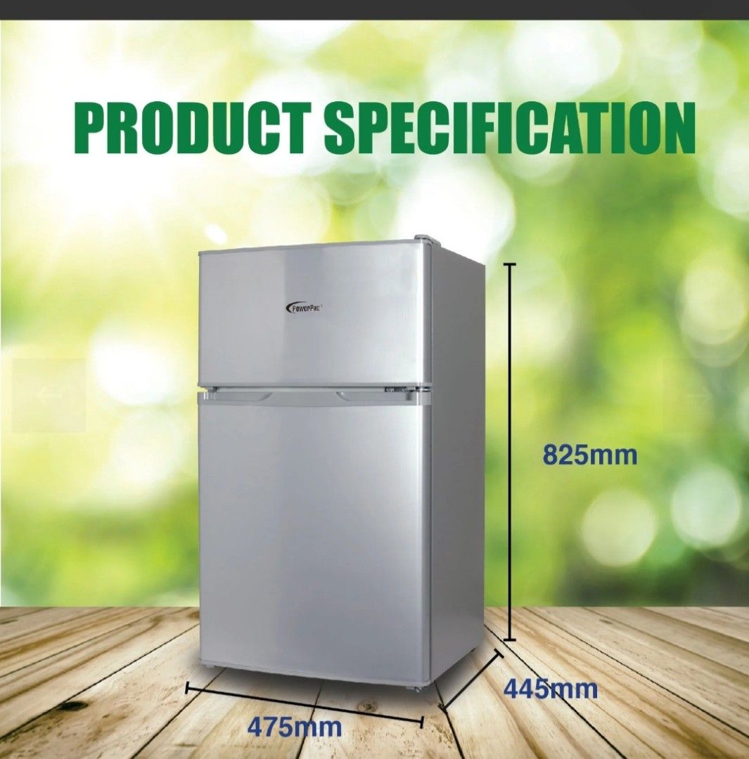 PowerPac Mini Bar Fridge 71L 2 Door with Freezer, TV & Home Appliances
