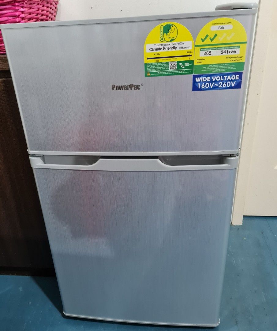PowerPac Mini Bar Fridge 71L 2 Door with Freezer, TV & Home Appliances