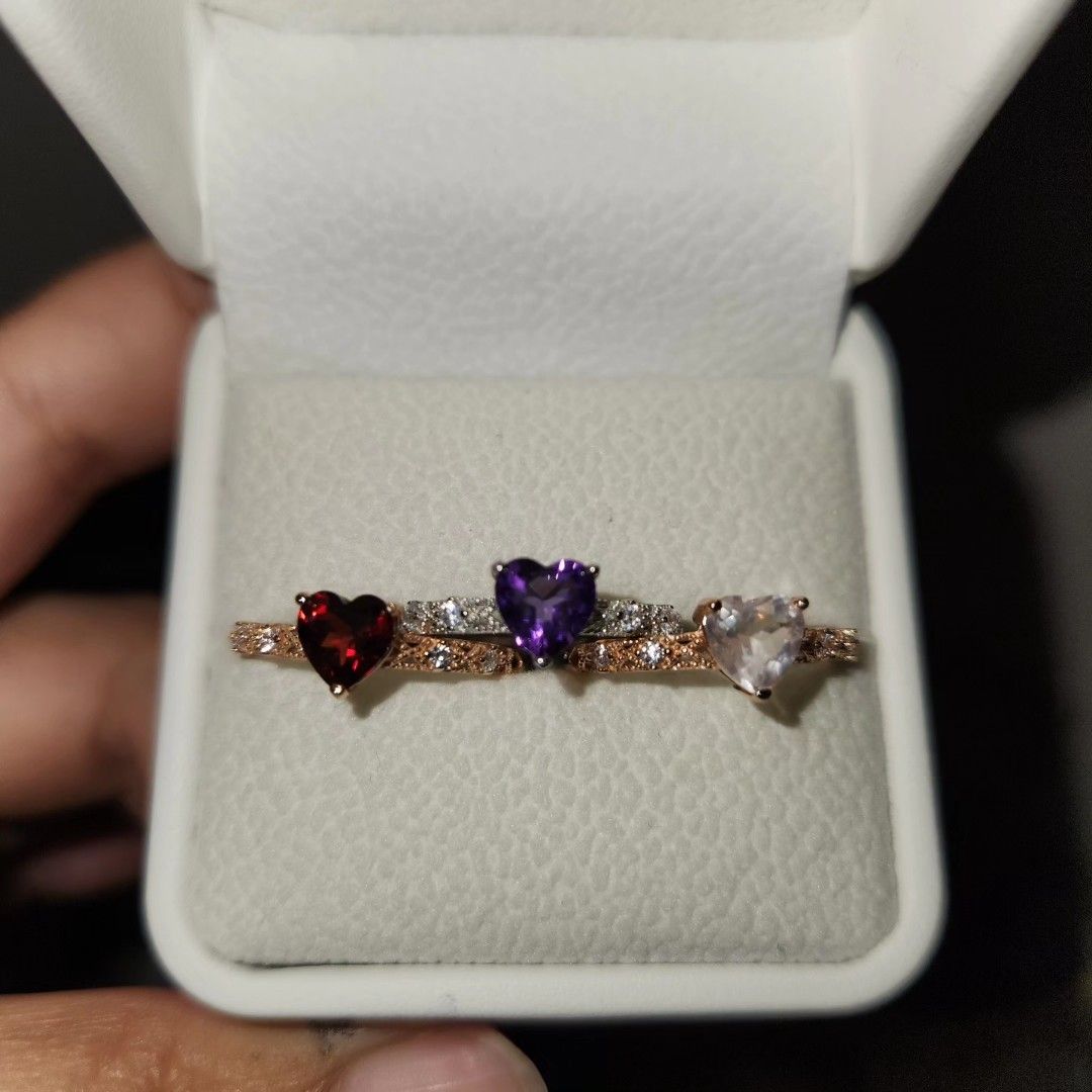 Garnet amethyst clearance ring