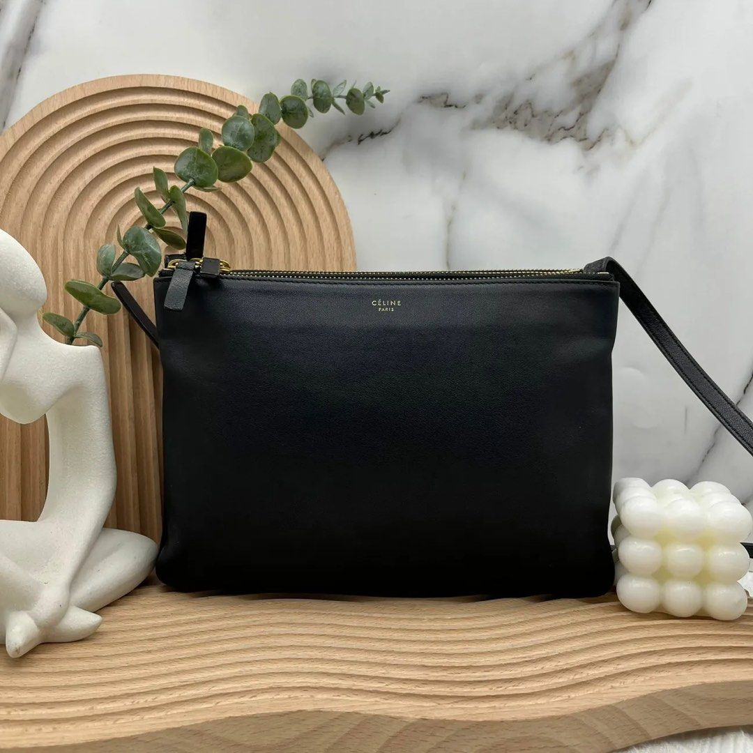 Pre order CELINE Large Trio Black Gold Luxury Bags