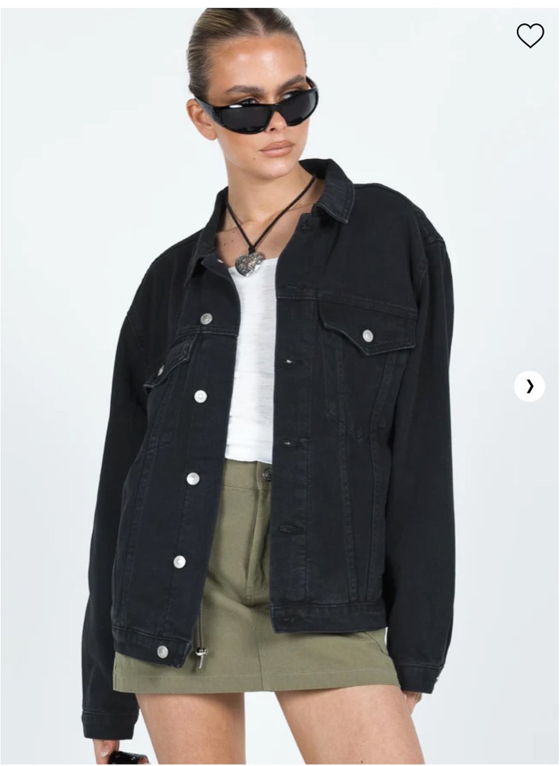 Princess Polly black denim jacket Women s Fashion Coats Jackets
