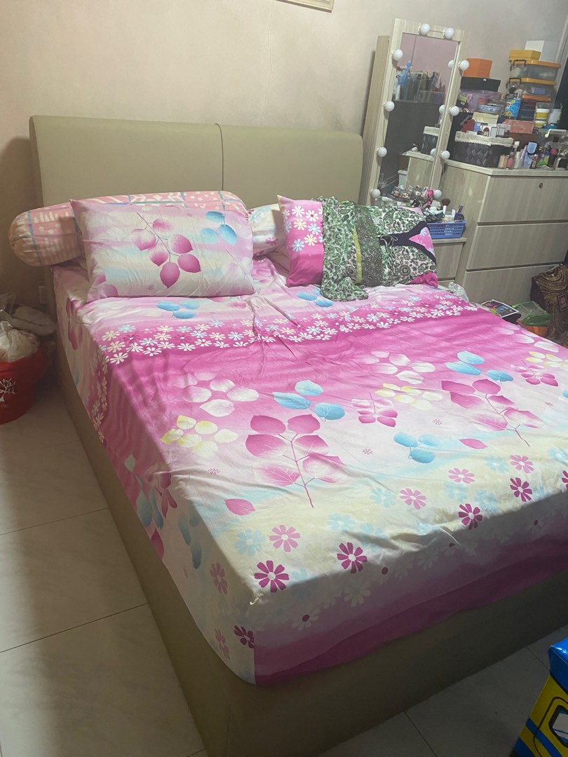 Queen Size Storage Bed Frame, Furniture & Home Living, Furniture, Bed