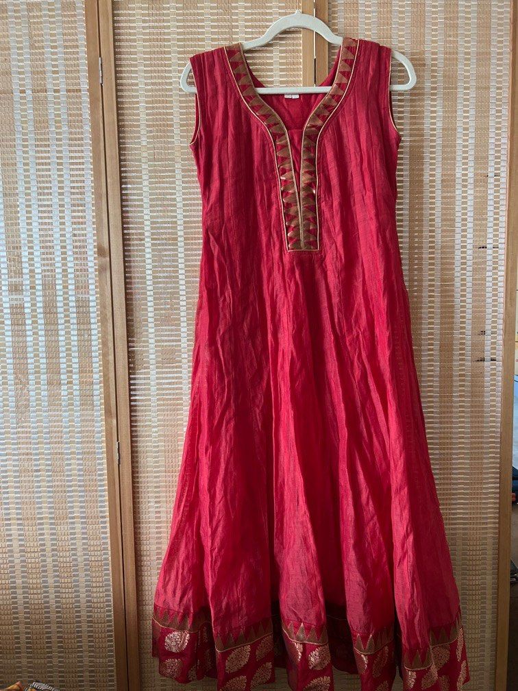 Red and clearance gold punjabi suit