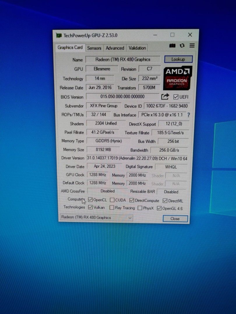 Rx 480 8gb Computers Tech Parts Accessories Computer Parts