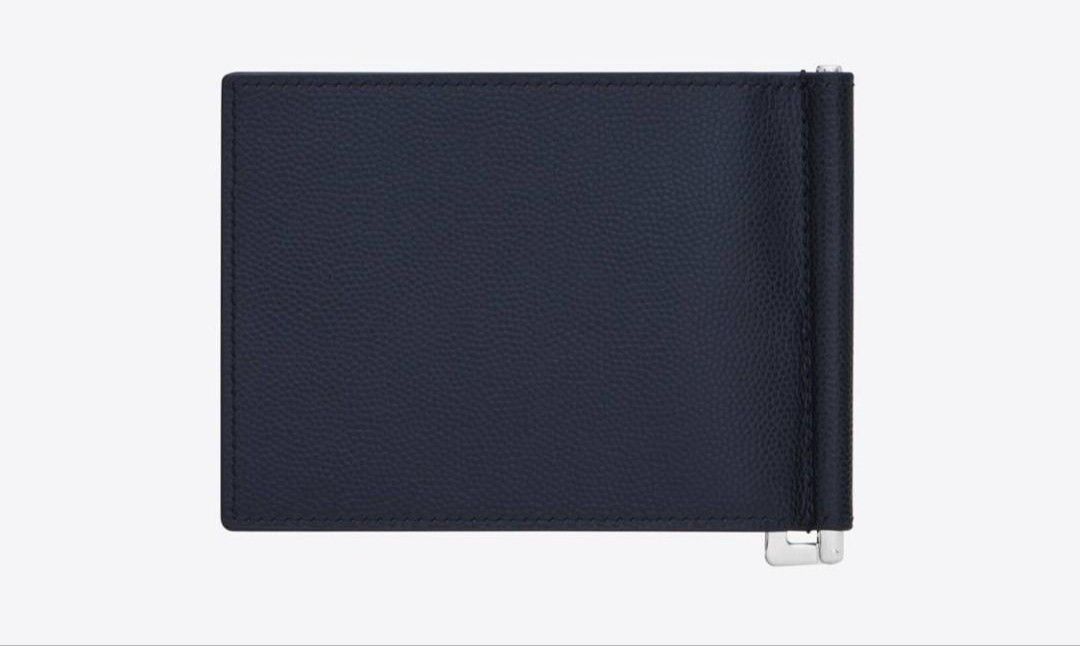 Auth Yves Saint Laurent Bill Clip Wallet Money Clip Card Holder