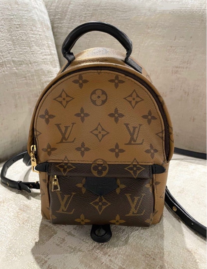 Louis Vuitton Palm Springs Mini Denim Monogram Check Blue/Red in Denim  Canvas/Cowhide Leather with Gold-tone - US