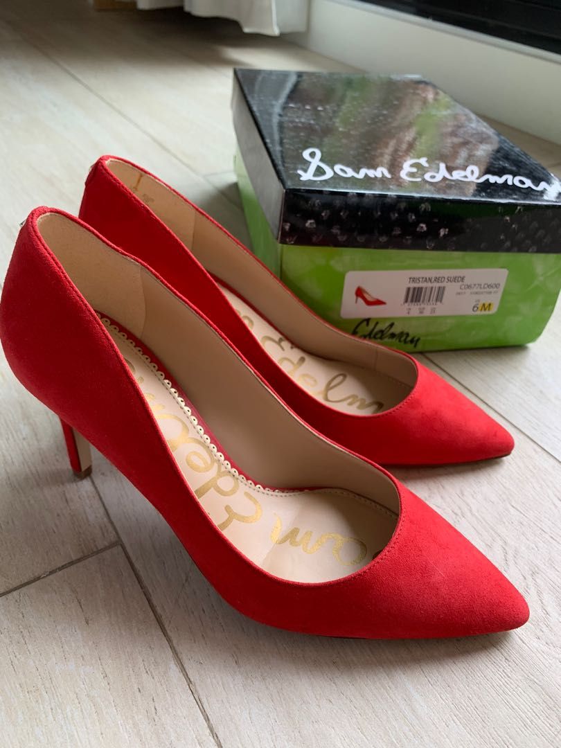 Sam edelman red suede pumps hot sale
