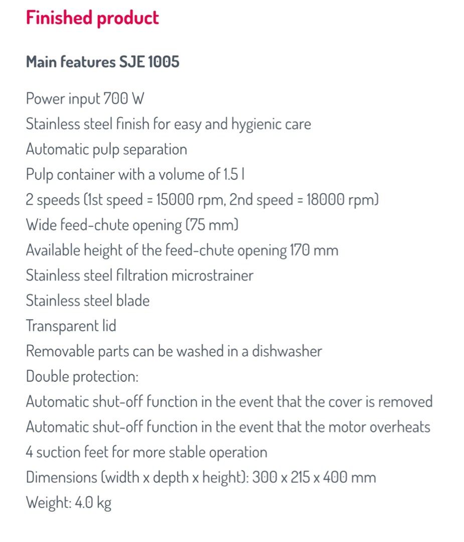 Sencor juice extractor sje 1005 discount