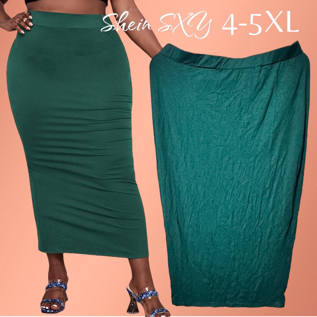 Shein SXY Plus size Maxi emerald green skirt