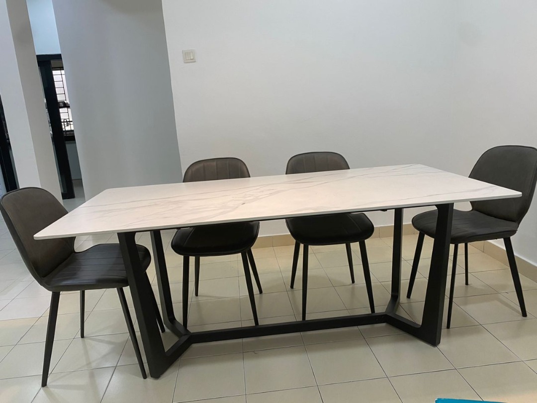 Sintered Stone 6 Seater Dining Table, Furniture & Home Living