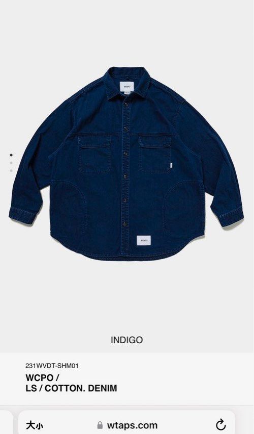 Size3/Indigo] Wtaps 23 WCPO Cotton Denim Shirt- INDIGO, 男裝, 外套