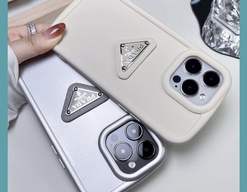 Soft Liquid Silicone Prada iPhone Cover for iPhone 14 Pro Max 13 Pro Max 12 11 ProMax Xs Max XR X XS Case for Women Raised Protection Anti Dirty