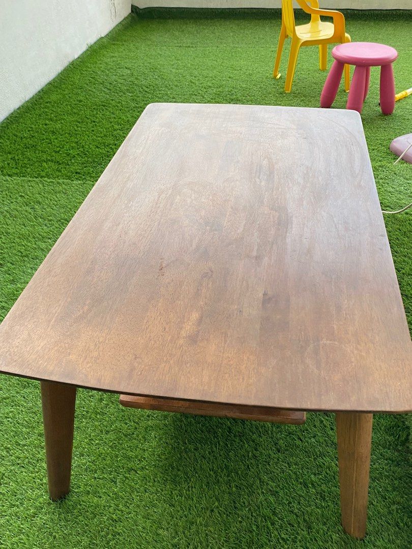 Solid wood coffee table, Furniture & Home Living, Furniture, Tables