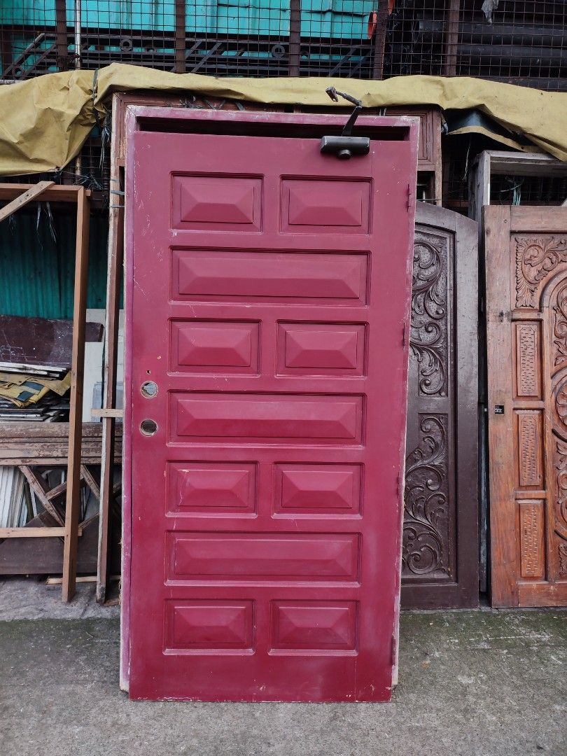 Solid Yakal DoorRed Door & Jamb on Carousell