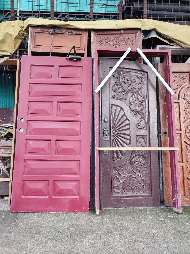 Solid Yakal DoorRed Door & Jamb on Carousell