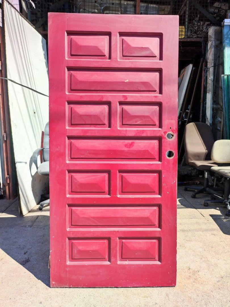 Solid Yakal DoorRed Door & Jamb on Carousell