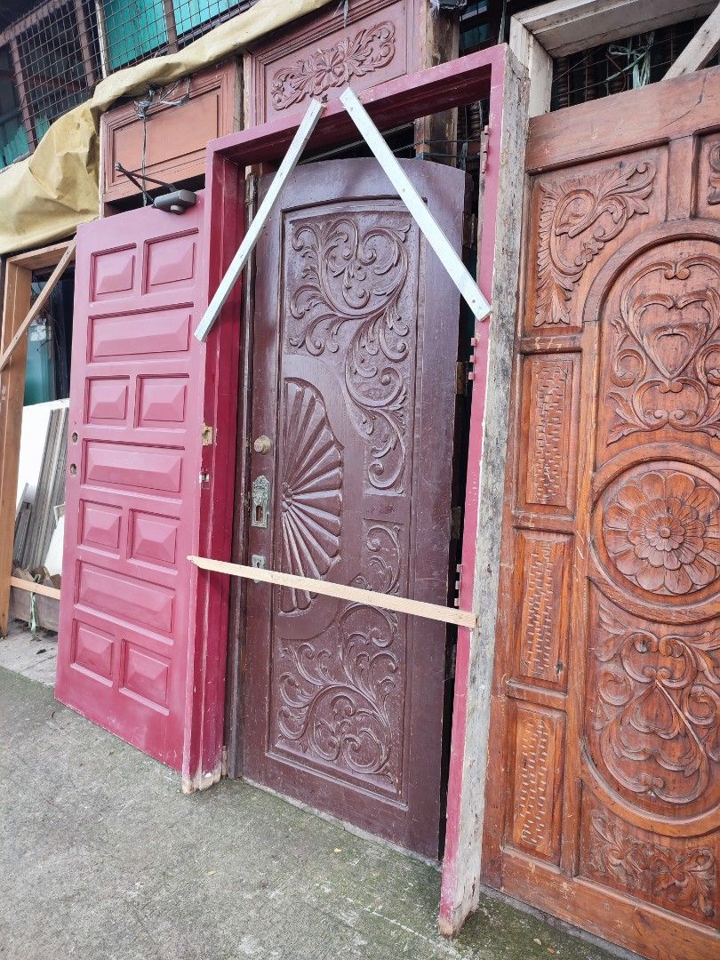 Solid Yakal DoorRed Door & Jamb on Carousell
