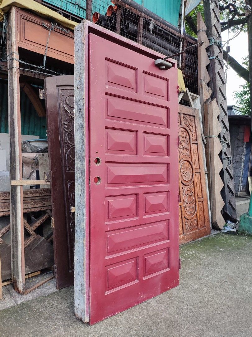 Solid Yakal DoorRed Door & Jamb on Carousell