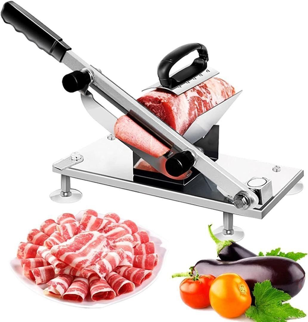 Manual Frozen Meat Slicer, Commercial Beef Mutton Roll Cutting Slicer Home  Use