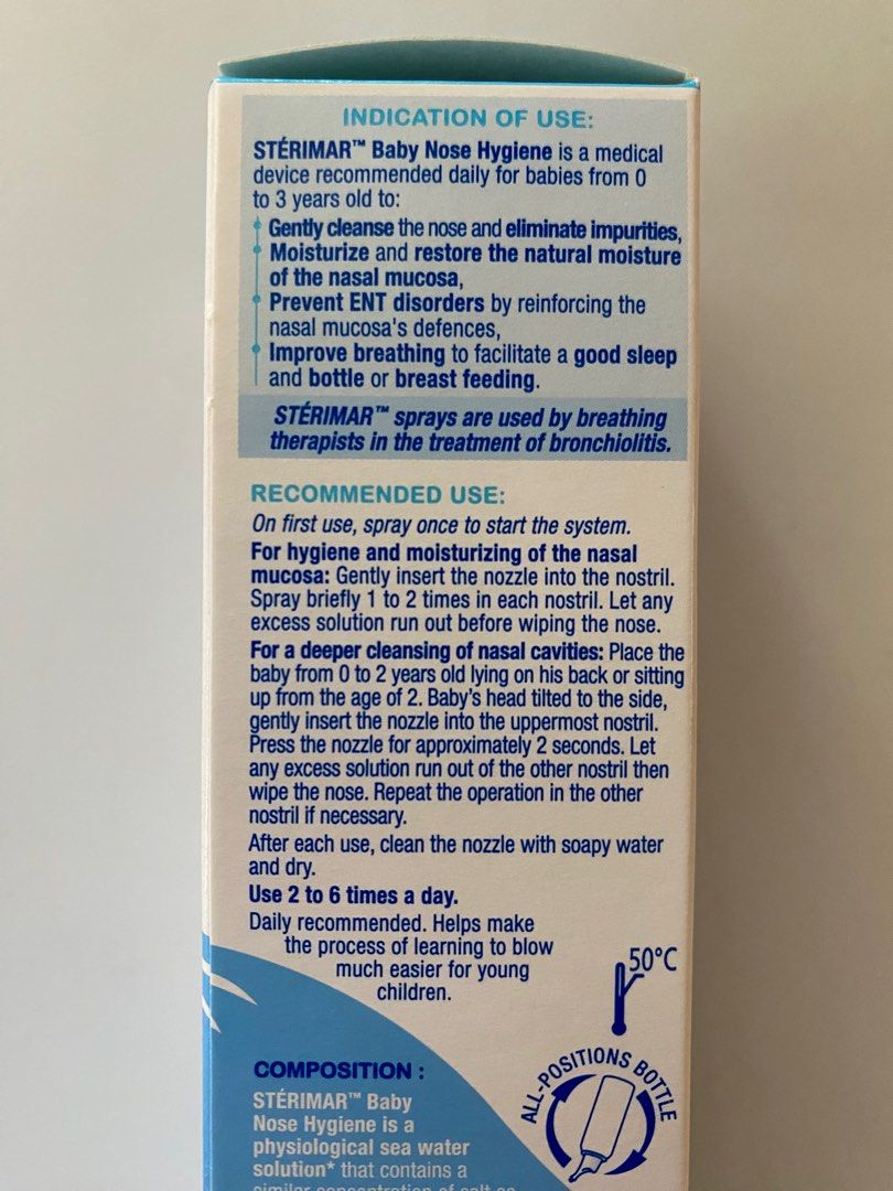 Sterimar Nose Hygiene Baby Nasal Spray, Babies & Kids, Nursing