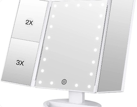 Fancii LED Lighted Magnifying Makeup Mirror with Double-Sided 1x/ 10x  Magnification, Rechargeable and Adjustable Brightness, Large Tabletop  Vanity