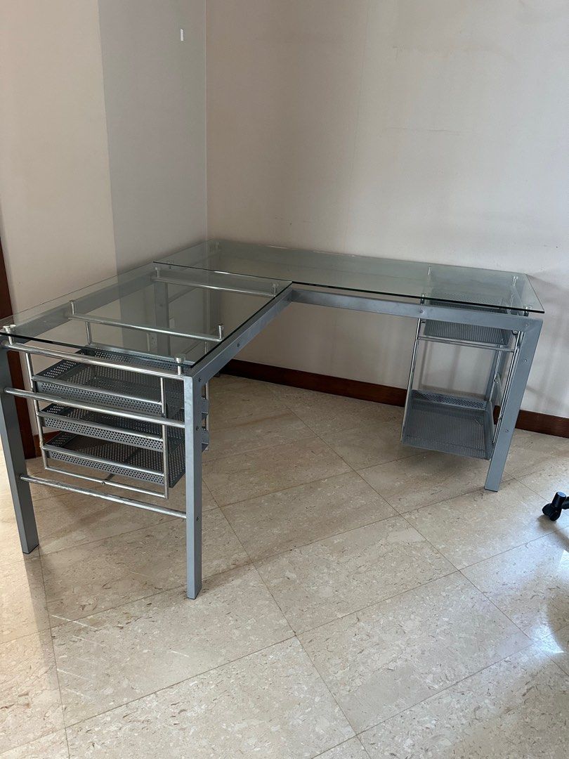 Study table glass, Furniture & Home Living, Furniture, Other Home ...