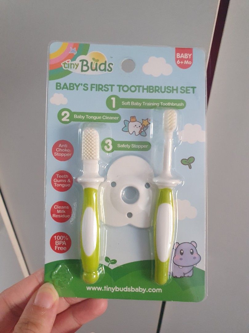 Tiny Buds Baby's First Toothbrush & Tongue Cleaner Set (6 Months & Up