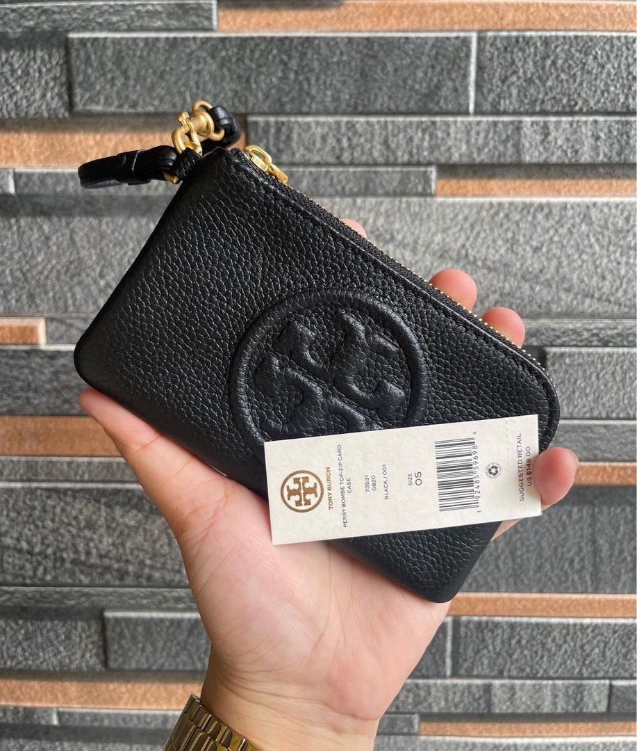 Tory burch perry bombe top new arrivals zip card case