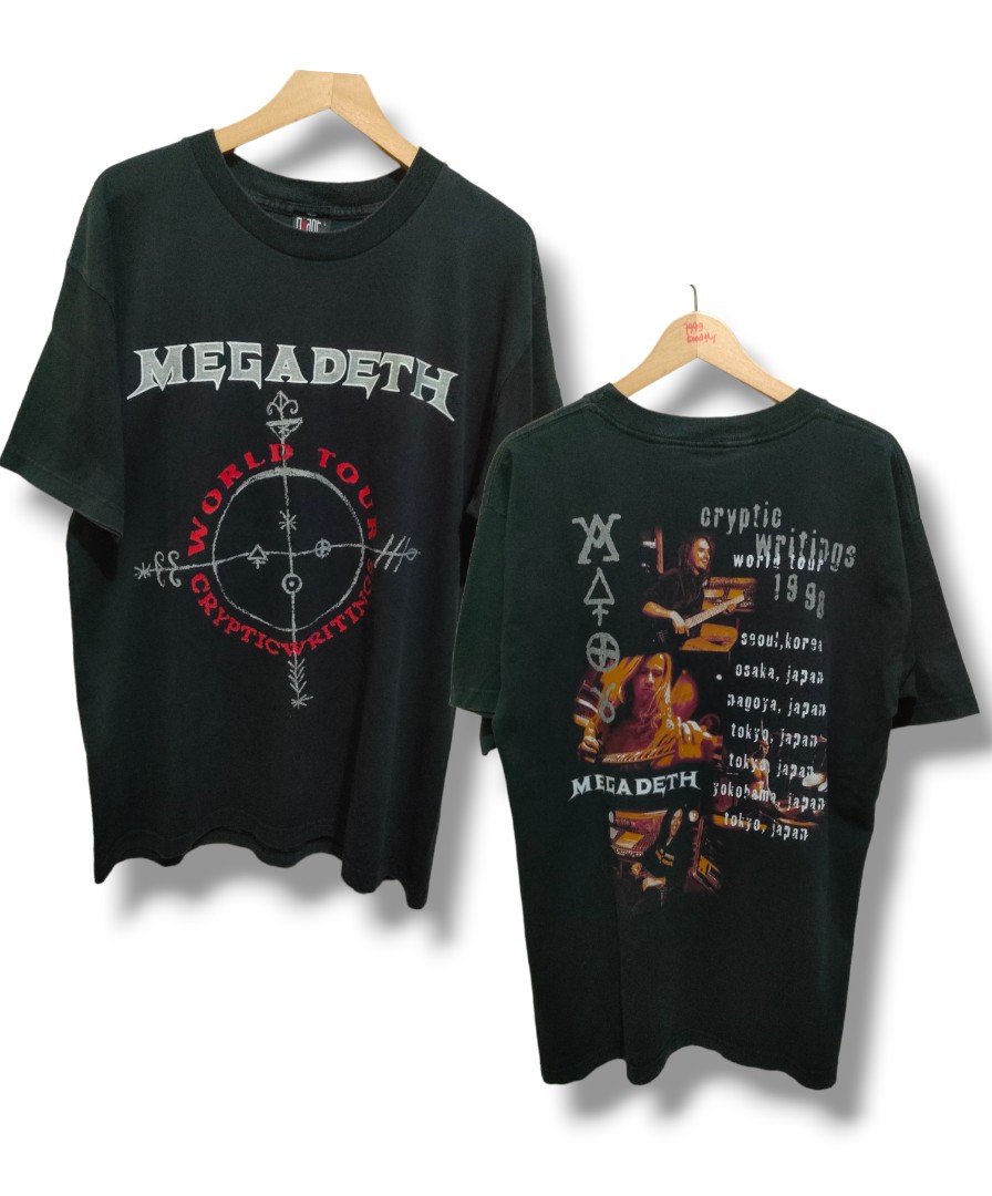 tshirt baju kaos band Megadeth WorldTour 1998, Fesyen Pria