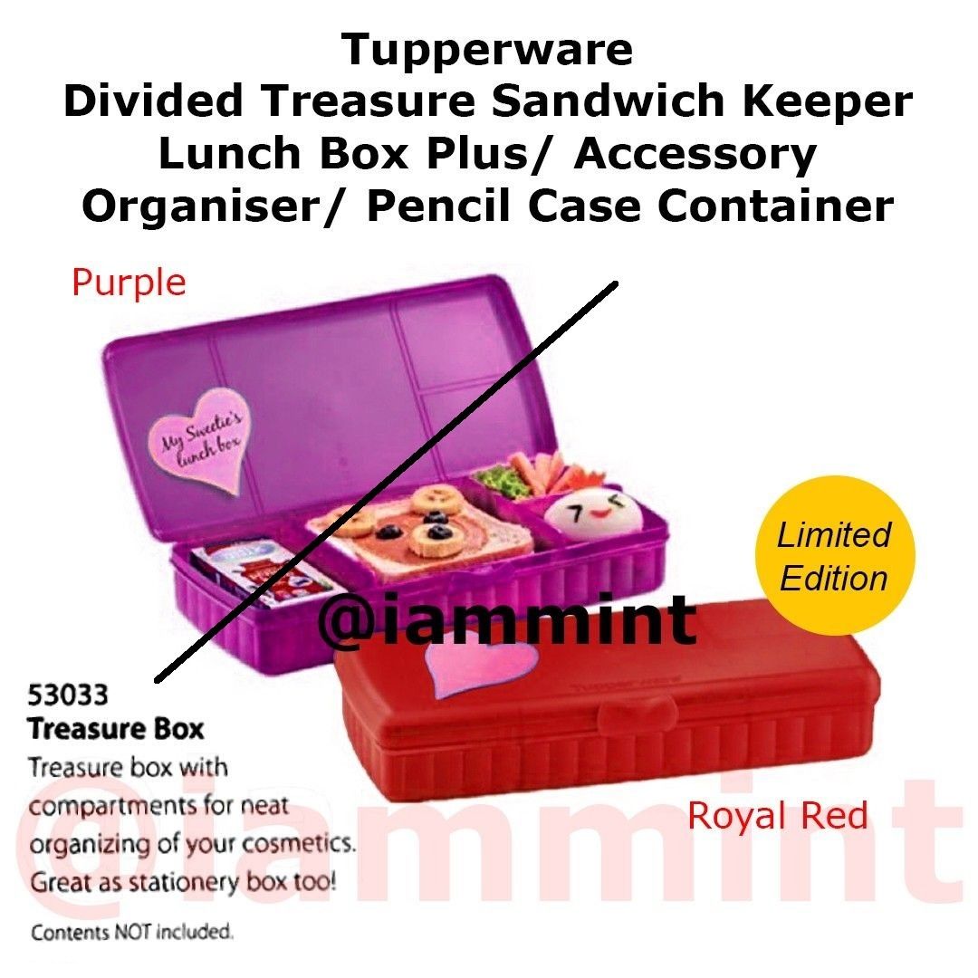 Tupperware Large Lunch-It Divided Lunch Bento Box Watermelon Rectangle  Keeper ❤️