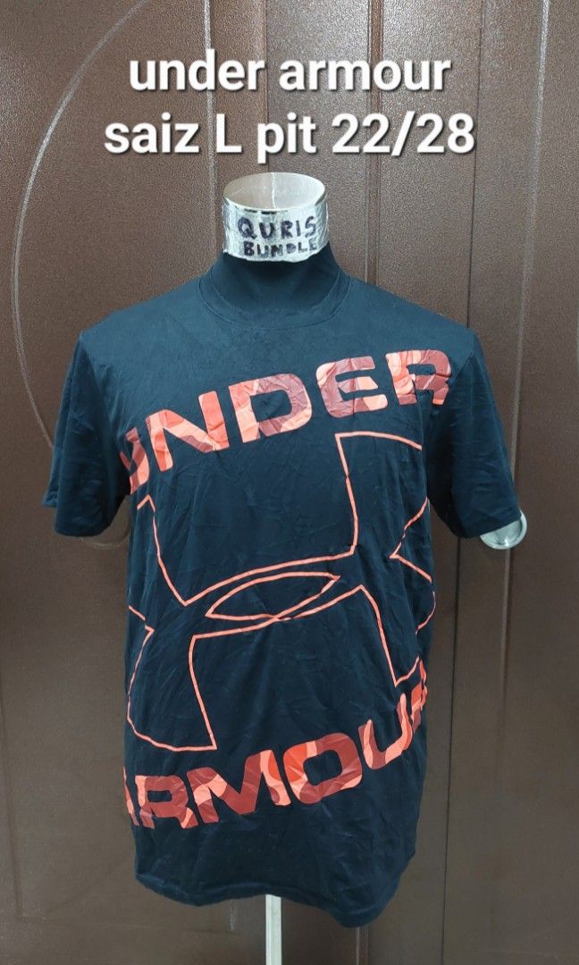 under armour big logo camo tshirt Men s Fashion Tops Sets