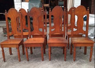 Used Vintage 8 units Heavy Solid Narra Dining Chairs