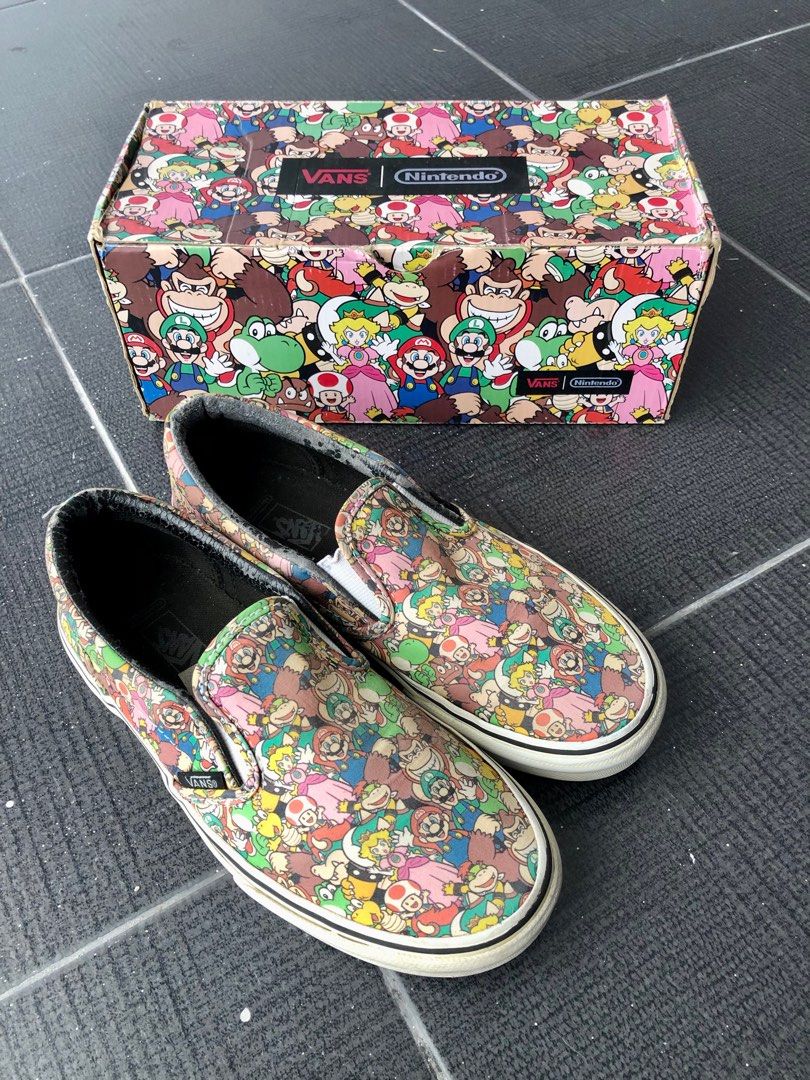 Vans nintendo slip on cheap
