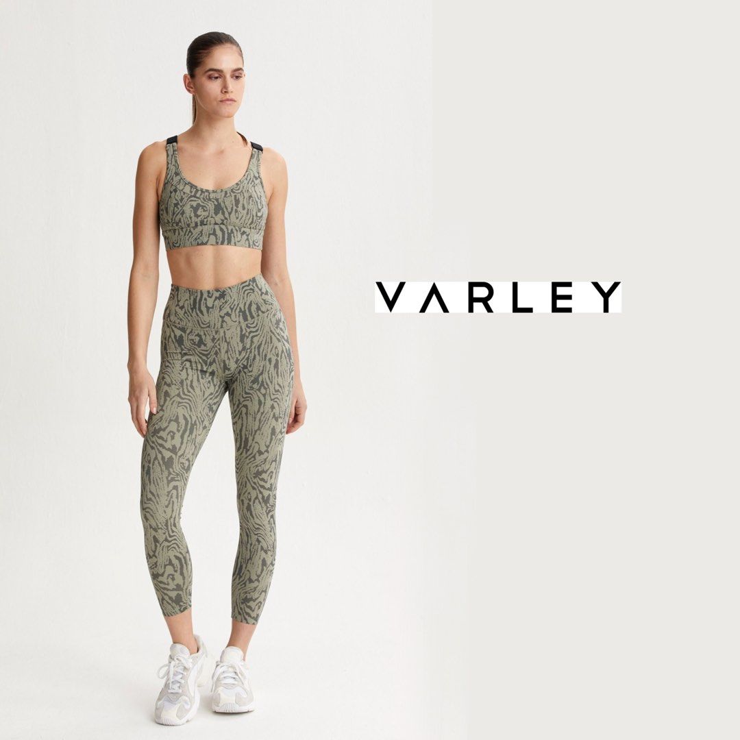 Varley Luna Distorted Green Grain Leggings, Women's Fashion, Activewear on  Carousell