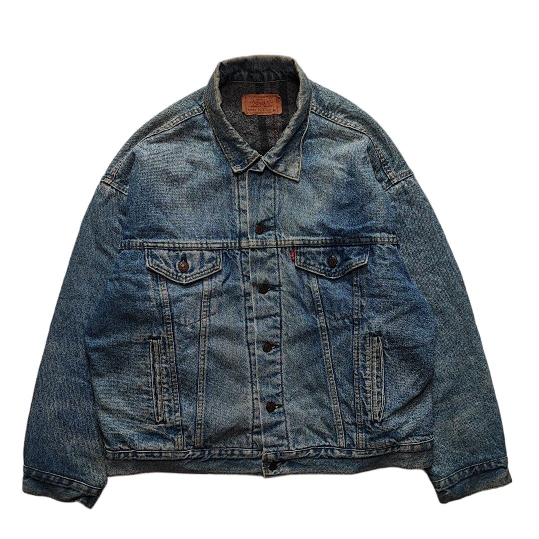 Vintage Levis Blanket Lined Denim Trucker Jacket Made In USA