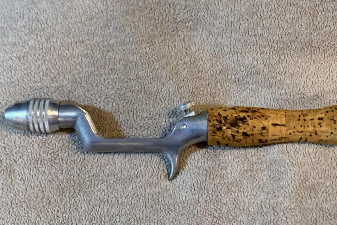 Vintage HBLA Pistol Grip Fishing Rod Handle Cork Metal TE2-3 