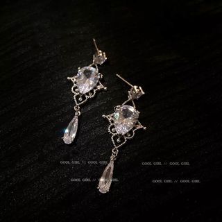 Vintage silver crystal earrings