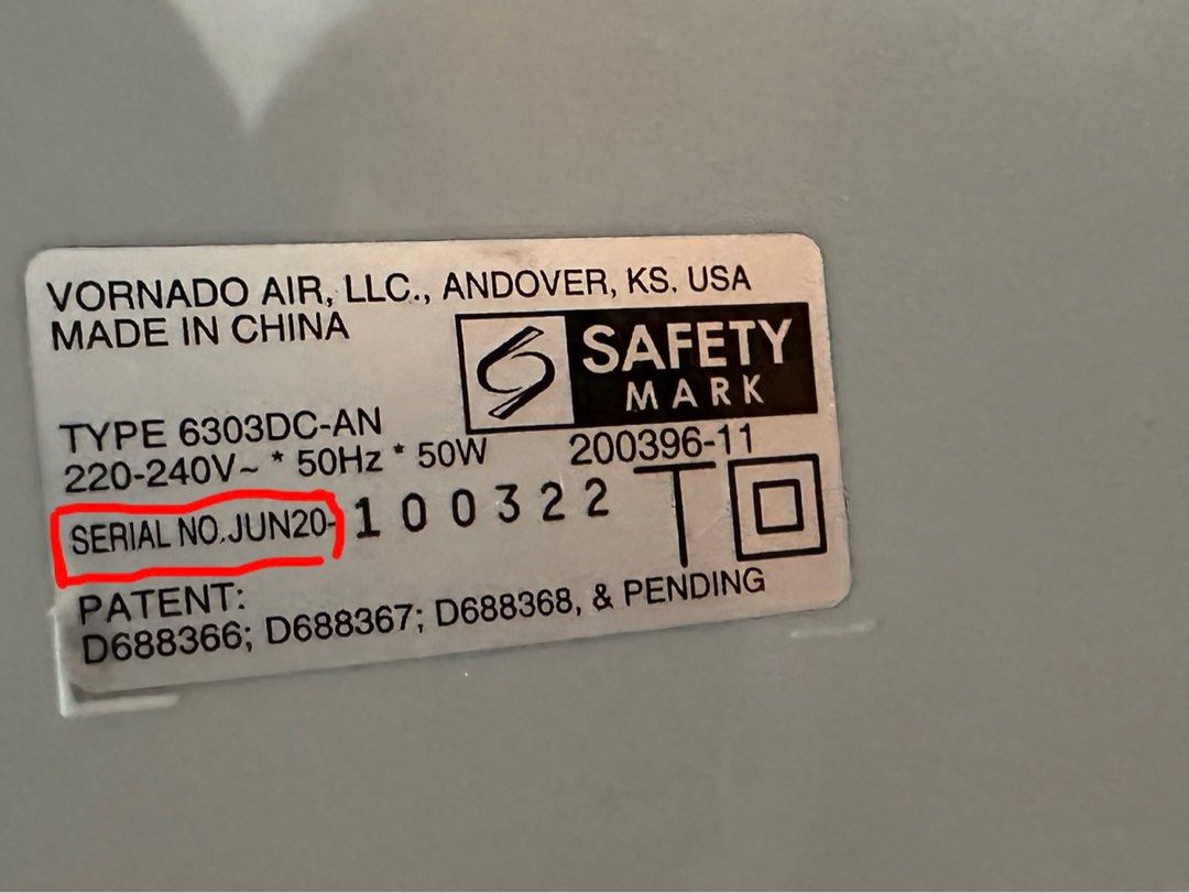 Vornado 6303DC Air Circulator Smart Fan Energy Smart Efficient / Saving