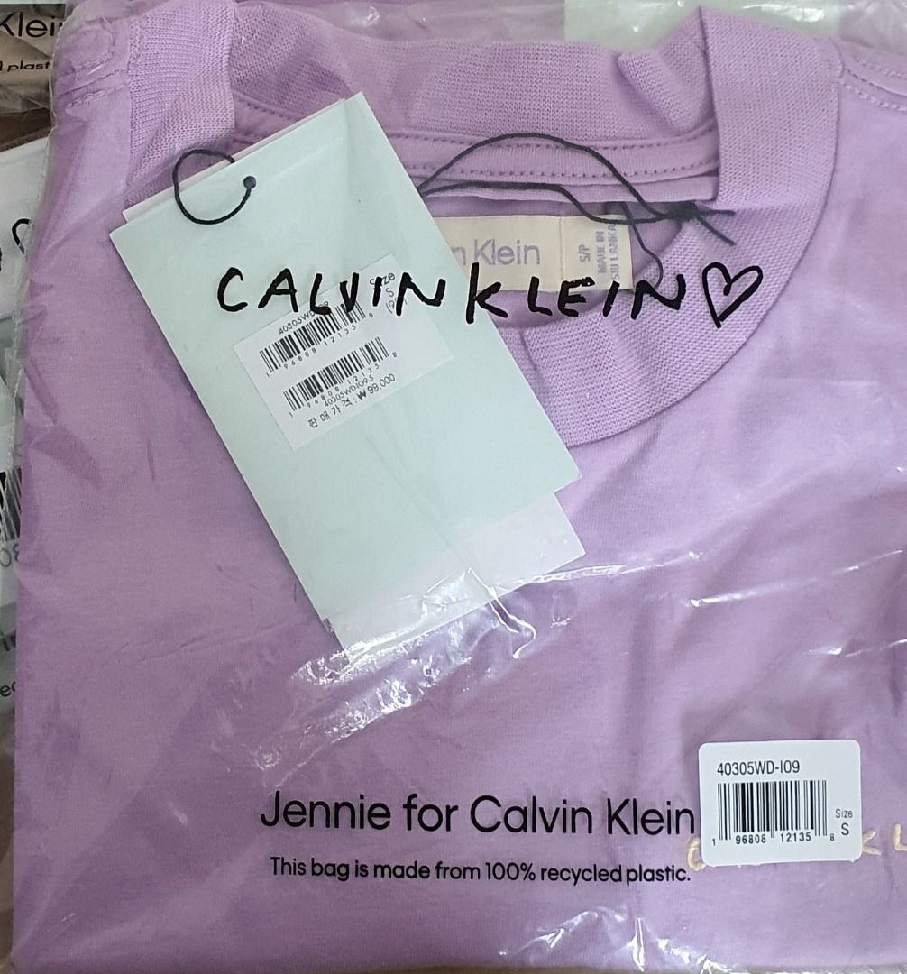 [xs] BRAND NEW Jennie for CK 2023 SS Baby Tee shirt Jennie for Calvin klein  jennie collection cotton women cropped T shirtin purple LIAC limited
