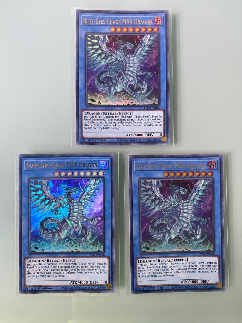 Yugioh Blue-Eyes Chaos MAX Dragon - LDS2-EN016 - Ultra Rare - 1st Edition,  Hobbies & Toys, Toys & Games on Carousell