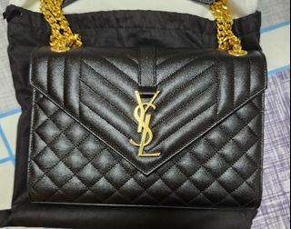 YSL Envelope Clutch in Black, Luxury, Bags & Wallets on Carousell