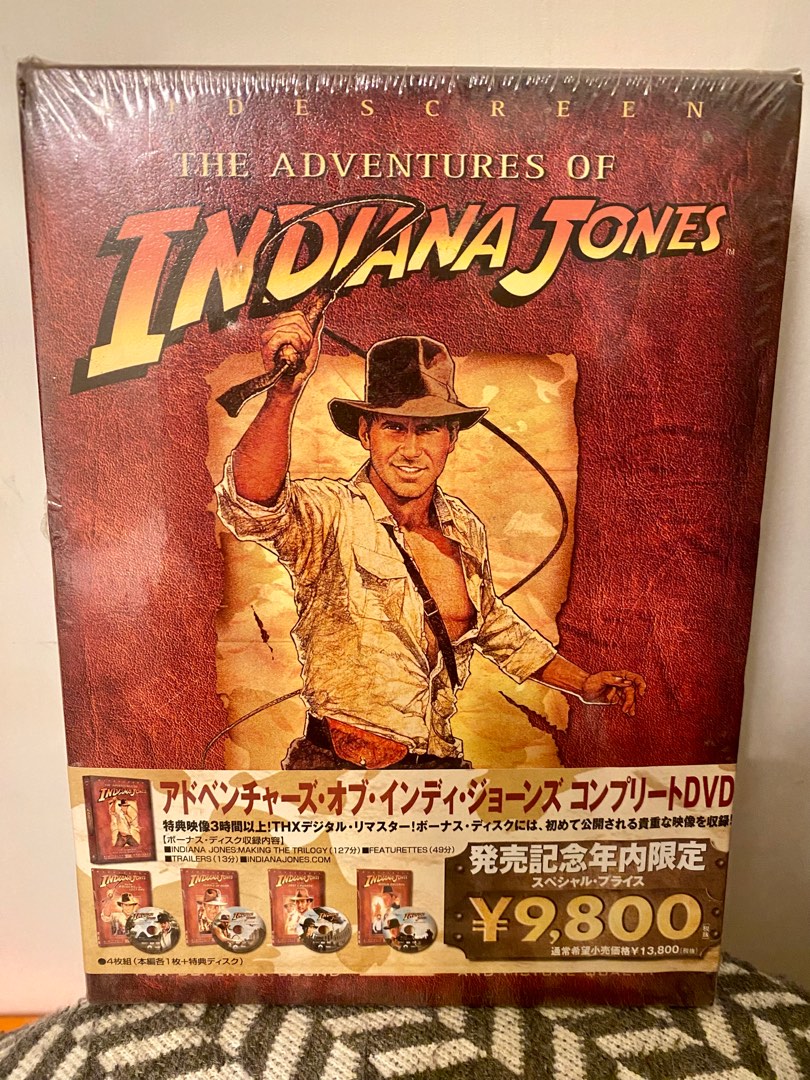 03年日版奪寳奇兵Indiana Jones 1至3部曲連Bonus Disc四碟套裝DVD box set, 興趣及遊戲, 音樂、樂器 配件,  音樂與媒體- CD 及