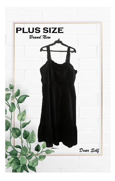 Shein Curve 0XL plus size black laced dress, Women's Fashion, Tops,  Sleeveless on Carousell