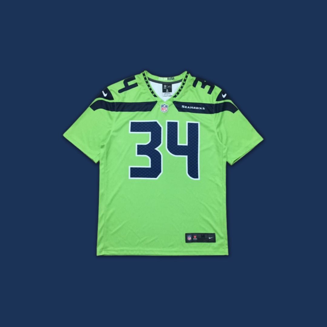 2016 THOMAS RAWLS SEATTLE SEAHAWKS ACTION GREEN ALT COLOR RUSH JERSEY,  Men's Fashion, Tops & Sets, Tshirts & Polo Shirts on Carousell