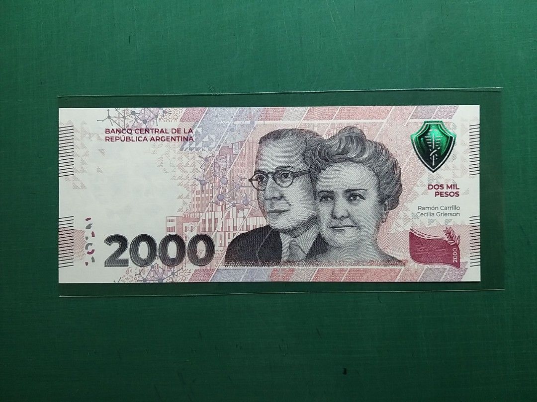 2023年{美洲}阿根廷2000元比索35981886A全新直版UNC級, 興趣及遊戲, 收藏品及紀念品, 錢幣- Carousell