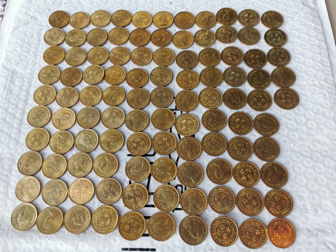 舊香港70-90年代閃亮銅色英女王5毫硬幣(105個), 興趣及遊戲, 收藏品及紀念品, 錢幣- Carousell