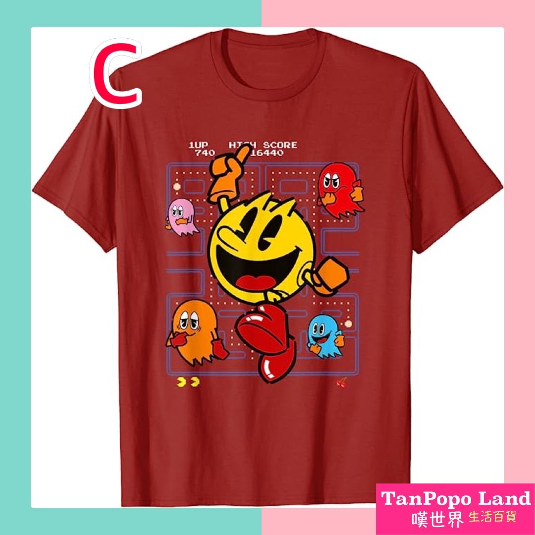 🧑🏻 男裝衫男裝短袖衫Men's Tee Pac-Man 食鬼成人衫大人衫夏天款Men's