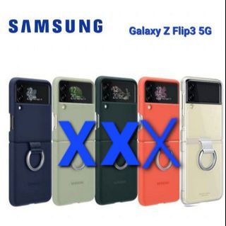 原裝 三星 Z Flip 3 Samsung Galaxy Z Flip3 5G Silicone Cover with Ring - EF-PF711 海軍藍 矽膠保護軟套 / （EF-QF711）透明硬殼 TPU Clear Cover 帶指環扣