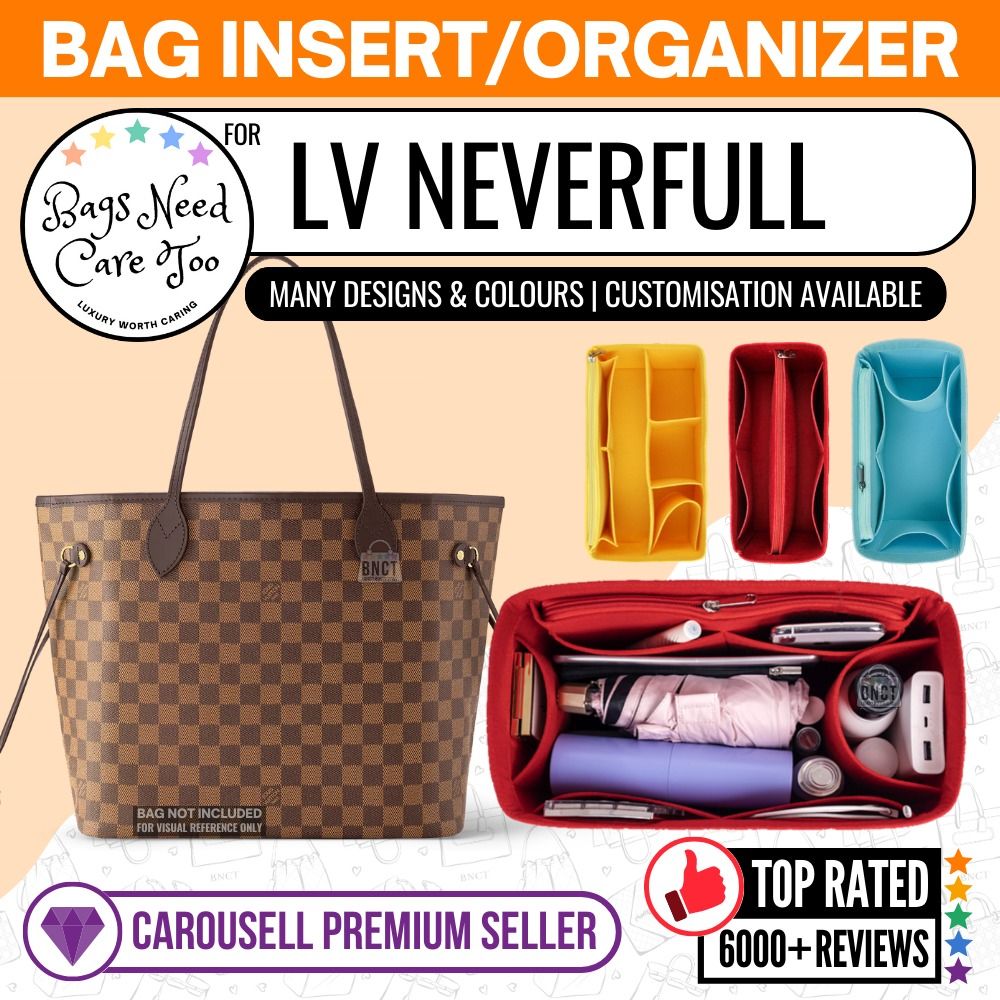 [𝐁𝐍𝐂𝐓👜]🧡 LV Neverfull Bag Organizer | Felt Bag In Bag Customized  Organiser | Many Designs & Colours